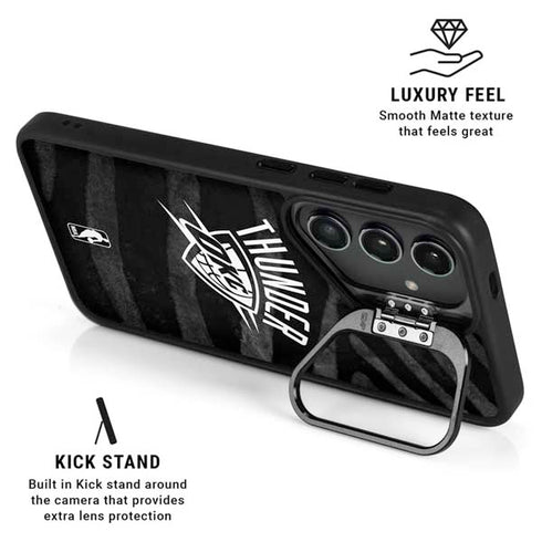 NBA Oklahoma City Thunder Black Animal Print Galaxy S25 Ultra Kickstand Case
